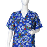 Women Printed Scrub Top Flower Print