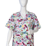Women Printed Scrub Top Love Style Print