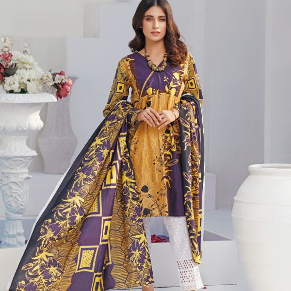 PEL-1012 Piece Lawn Stitched Dress