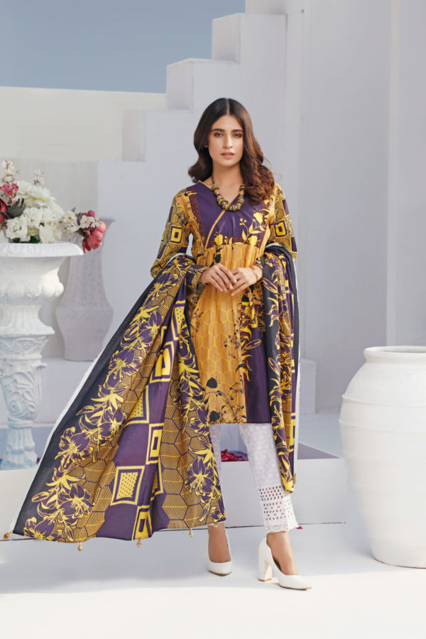 PEL-1012 Piece Lawn Stitched Dress