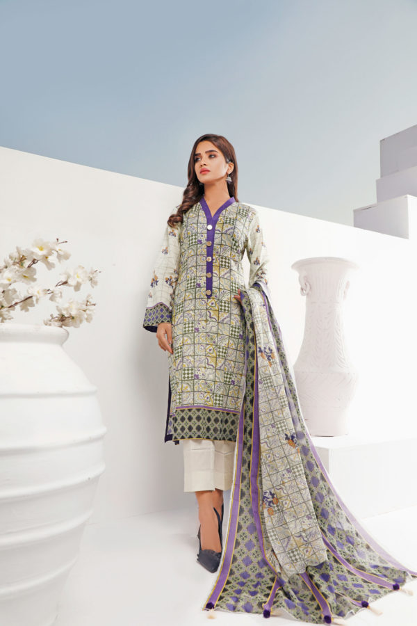 PEL-1222 Piece Lawn Stitched Dress