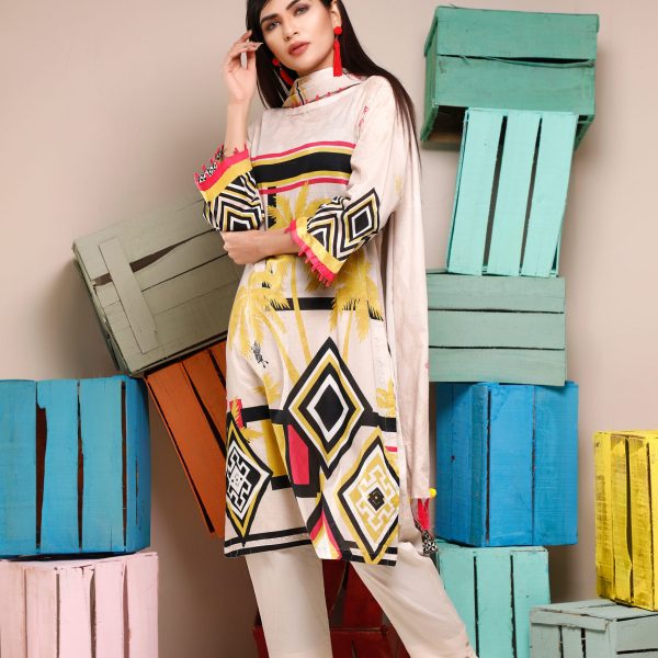 PEL-1302 Piece Lawn Stitched Dress