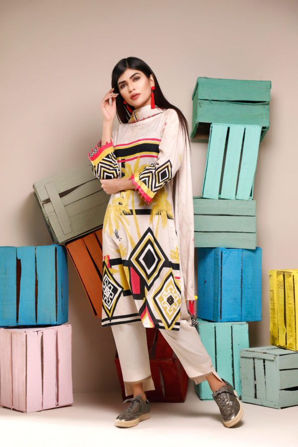 PEL-1302 Piece Lawn Stitched Dress