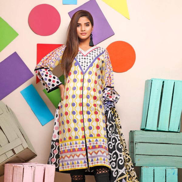PEL-1352 Piece Lawn Stitched Dress