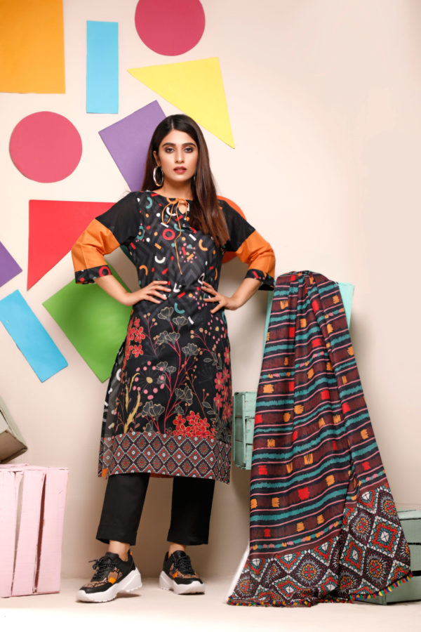 PEL-1382 Piece Lawn Stitched Dress